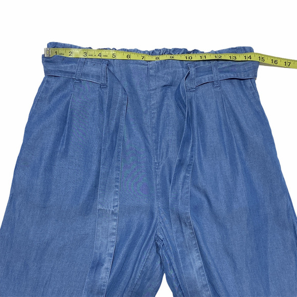 POPSUGAR Denim Blue Paperbag Jean Pants Size Small - Picture 2 of 11